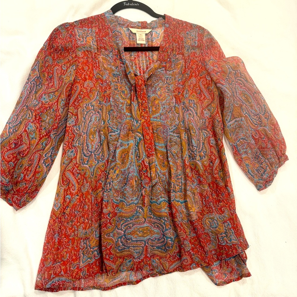 Sundance Catalog Lauren Paisley Tunic top; size XS